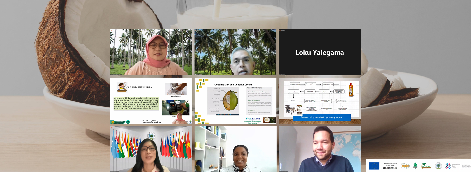 ICC-ITC- Webinar on Production, Processing and Marketing  of Coconut Milk, Cream and Yogurt