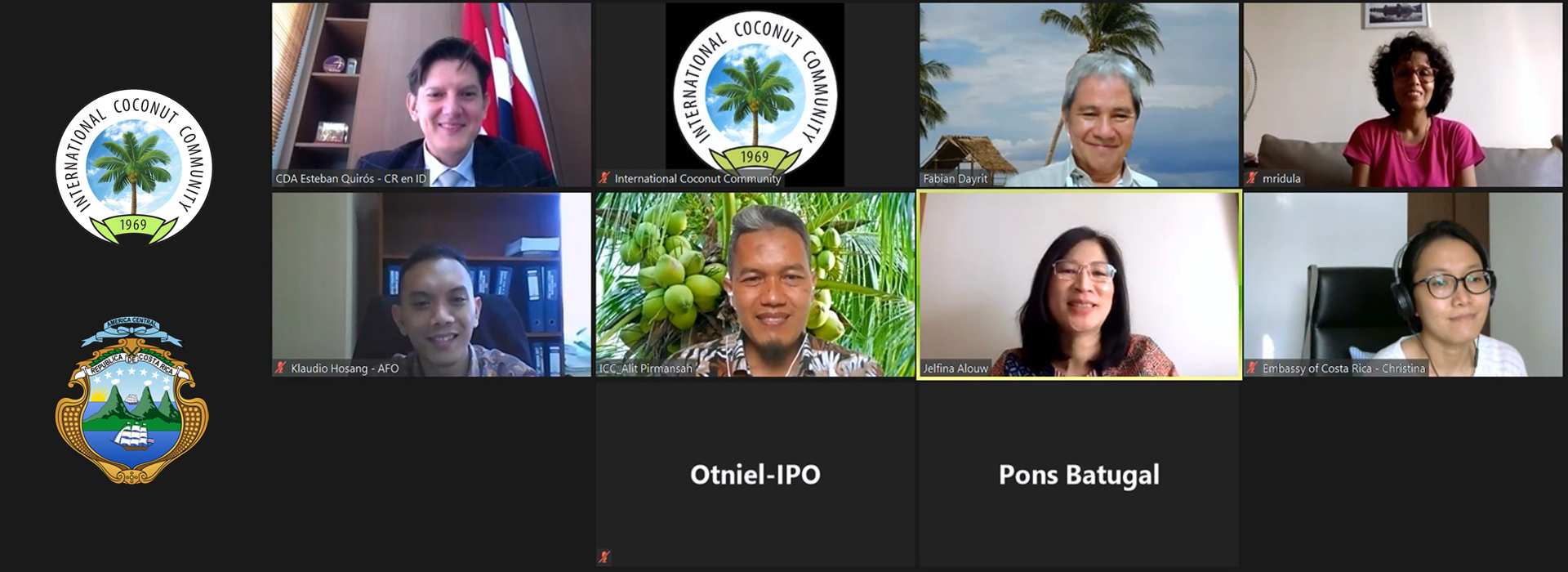 ICC Secretariat had a Virtual Courtesy Meeting with the Head of Mission of the Embassy of the Republic of Costa Rica, Jakarta, Indonesia
